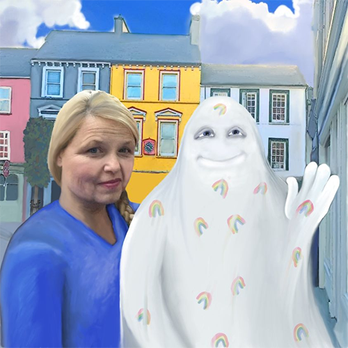Michelle Verfaillie with Percival in Skibbereen.